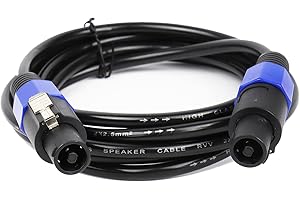 HBU 10 Feet Speakon to Speakon Cable Compatible NL4FC Port - 10ft. Studio Stage Speak-On Cable with Twist Lock for PA DJ Live Performance Wire - 2 Conductor