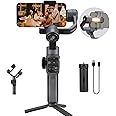 Zhiyun Smooth 5S Smartphone Gimbal Stabilizer 3-Axis with Built-in Fill Light for iPhone Android with Face Object Tracking for Vlog Video Live Stream INS YouTube (Smooth 5 Upgrade Version)-Gray