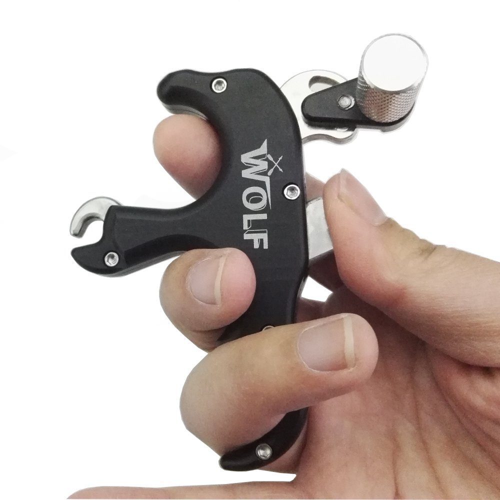 ZSHJG Hand Held Bow Release 3Finger Thumb Release Aluminum Alloy