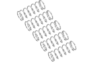uxcell Compression Spring, 5Pcs 304 Stainless Steel, 6mm OD, 0.6mm Wire Size, 15mm Free Length, Silver Tone