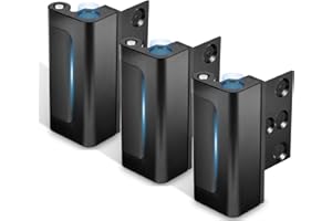 Steinwhale 3Pack Home Security Door Reinforcement Lock, Childproof Safety Door Lock Latch Inside Stopper, Add High Security to Prevent Home Unauthorized Entry, Aluminum Construction Finish Black