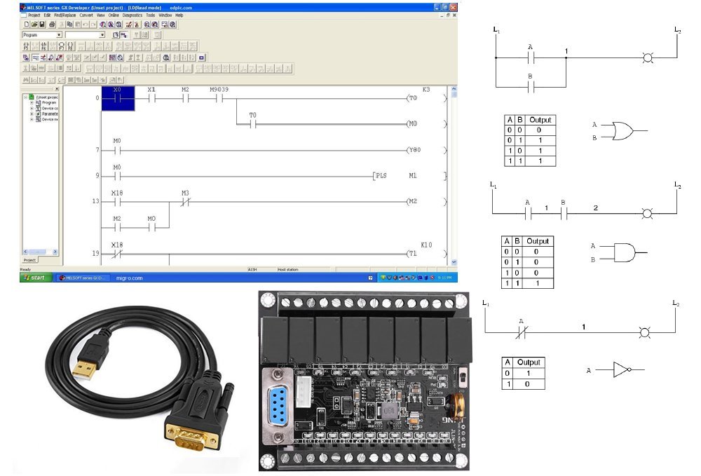 Plc Professional Study Course Starter Kit Ladder Logic Software Controller 20 I O 24v Usb Interface