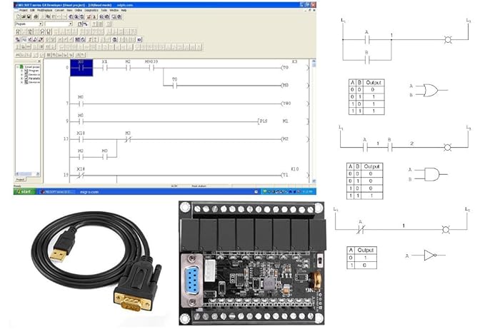 Plc Professional Study Course Starter Kit Ladder Logic Software Controller 20 I O 24v Usb Interface