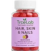 TRCELAB Hair and Nails Vitamins for Women - 6000 mcg Biotin - Passion Fruit Flavor Hair Skin and Nails Gummies - Vitamin C, Vitamin B Complex, Folate, and Zinc - Made in USA, Third-Party Tested