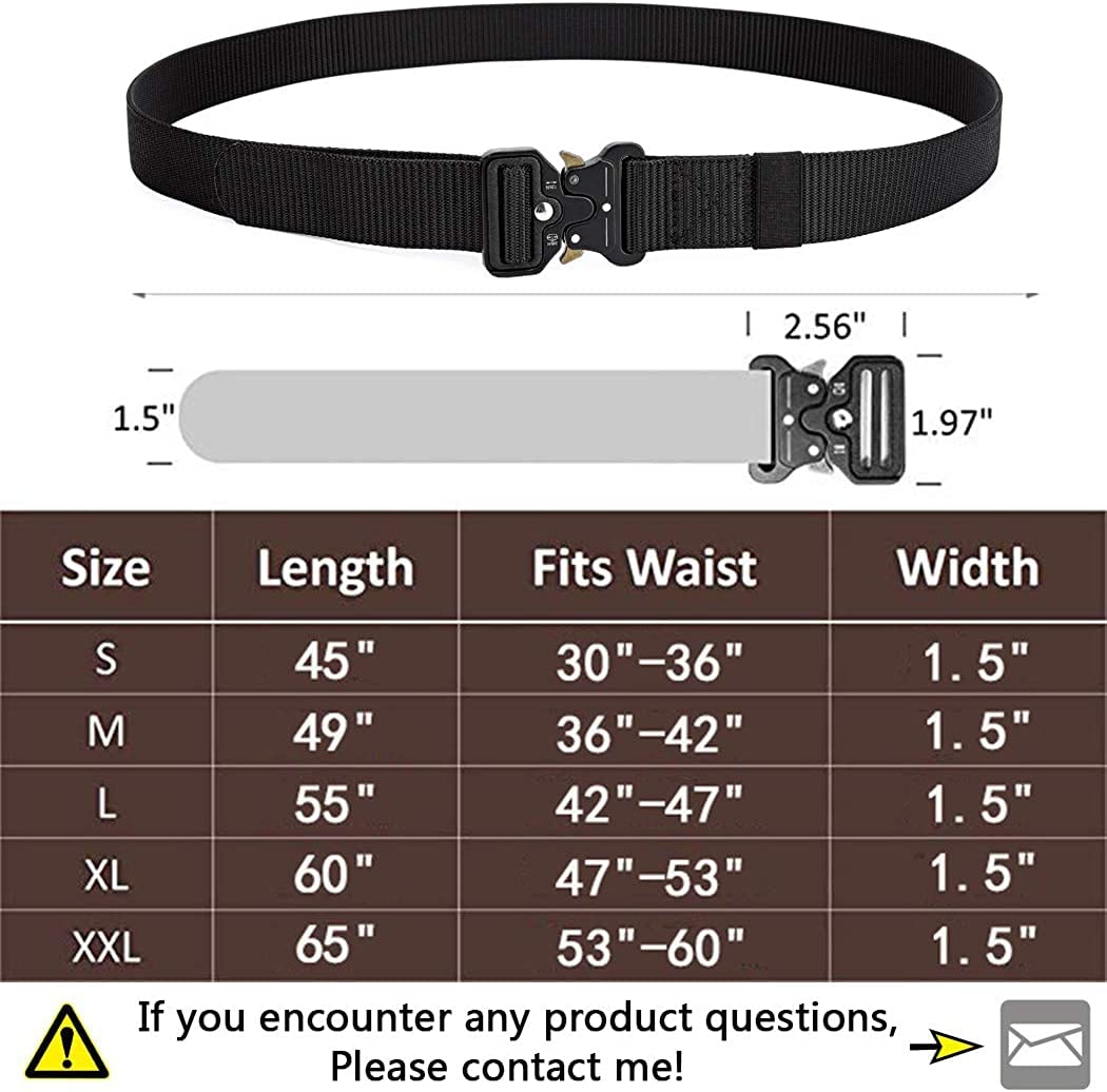 MOZETO Tactical Belts for Men Military Style Work Hiking Riggers 