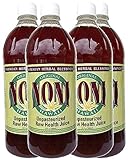 Raw Unpasteurized Fermented 100% Pure Noni Juice Direct From Maui, Hawaii - 32oz 4 Plastic bottles