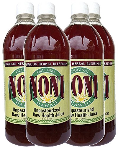 Raw Unpasteurized Fermented 100% Pure Noni Juice Direct From Maui, Hawaii - 32oz - (4 Bottles)