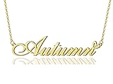 Autumn Heart Name Necklace 18k Gold Plated