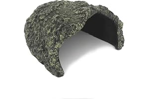 Repticircle Large Rock Cave Hideout for Reptiles & Amphibians - Ideal for Bearded Dragons, Turtles, Snakes, Lizards, Geckos, Tortoises & Small Pets - Terrarium & Aquarium Decor, Safe Reptile Habitat