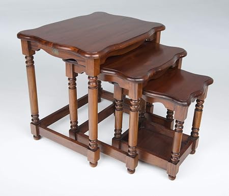 East West At Home French Nest Of Tables Mahogany 45x60x56 Cm Amazon Co Uk Kitchen Home