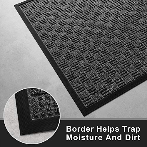 Amagabeli Large Outdoor Door Mats Rubber Shoes Scraper 36" x 61.5" for