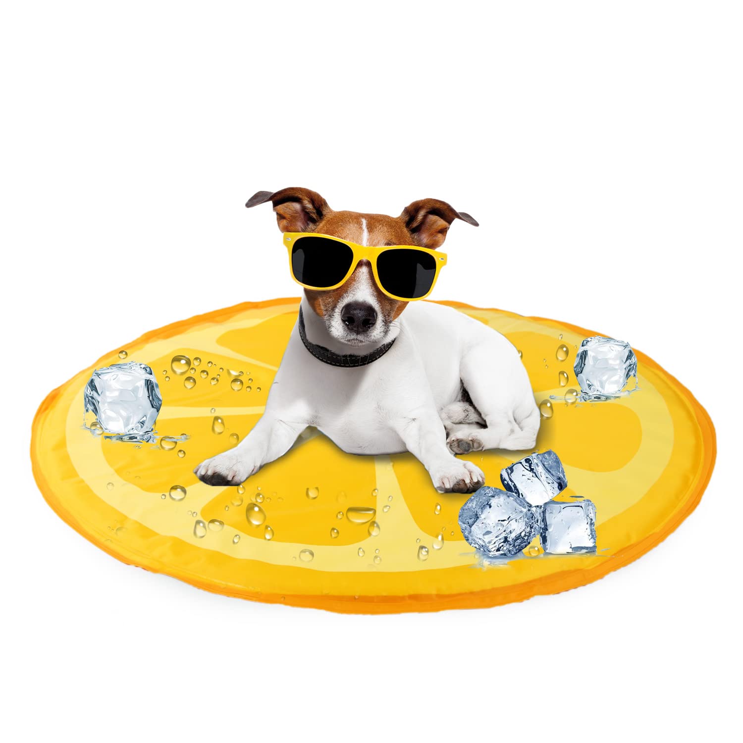 ALL FOR PAWS Dog Cooling Mat, Pet Bed Dog Mat Self-Cooling Pad Cool Gel Bed Large Dog Cooling Pads Mats, No Need to Refrigerate or Freeze, Great For Dogs Cats in Hot Summer, 60CM (Orange)