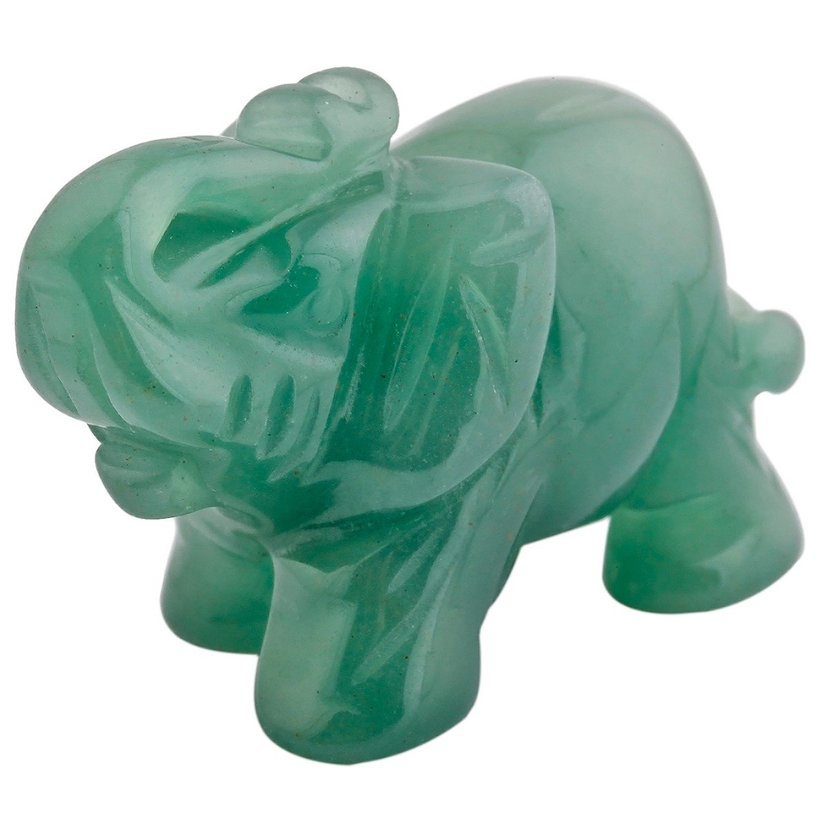 mookaitedecor Natural Green Aventurine Elephant Ornament Figurine,Healing Crystal Energy Gemstone Reiki Statue Home Decor,1.5 Inches