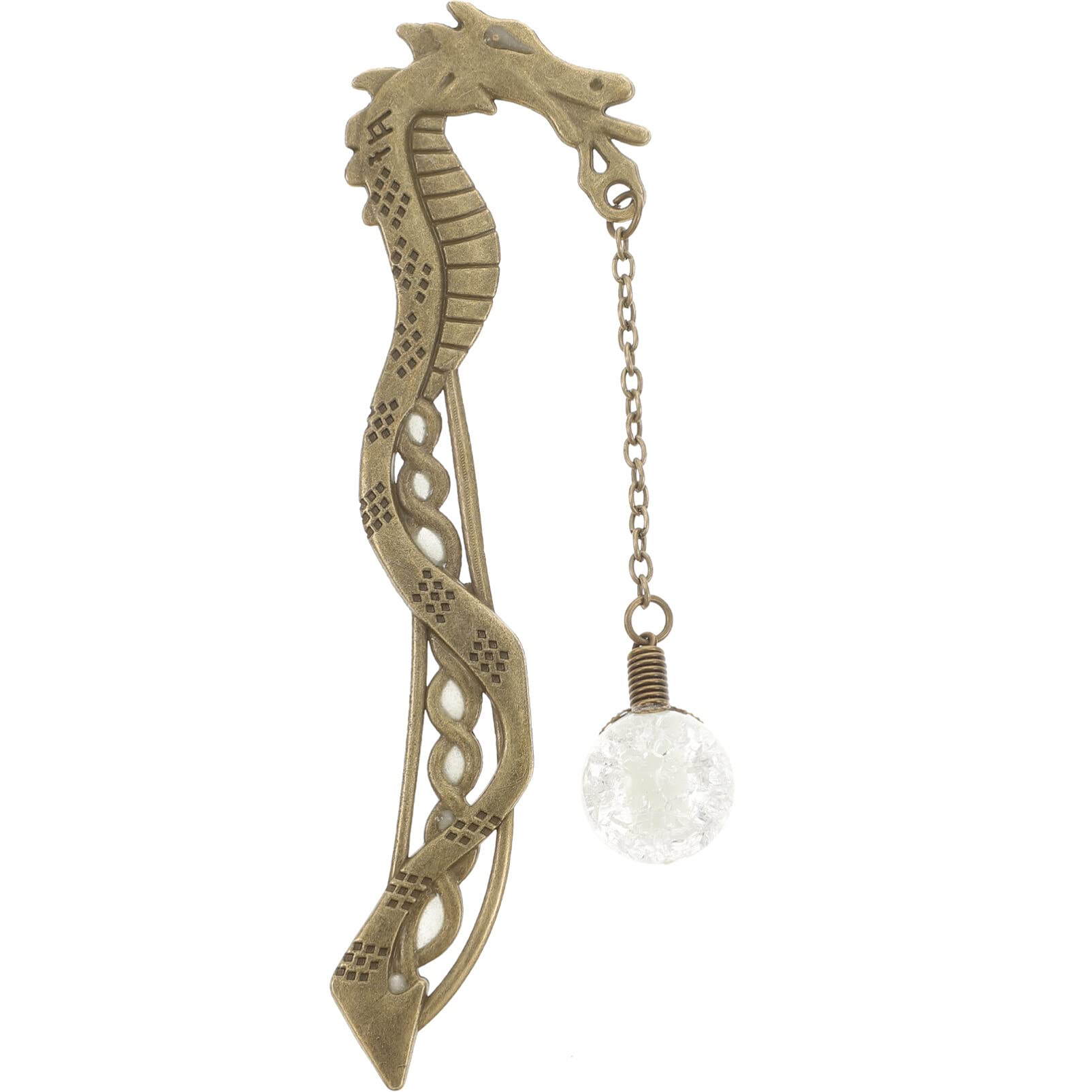 EXCEART Luminous Dragon Hairpin Bookmark Glow in The Dark Vintage Style Lightweight Reading Accessory for Books Journals