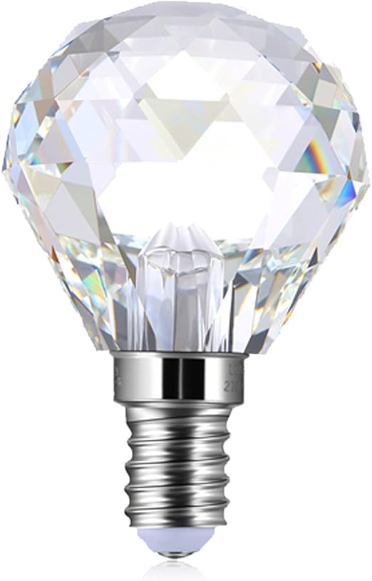 PureLume LED Crystal Globe Bulb, 3 W, E14, Crystal Light Bulb for