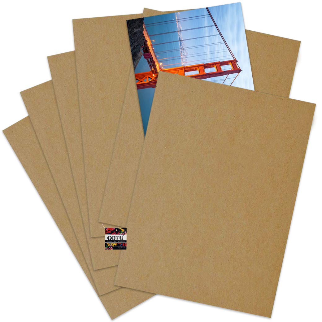 100 Pack of COTU Kraft Color 8.5x11 Chipboard Cardboard Craft Scrapbook