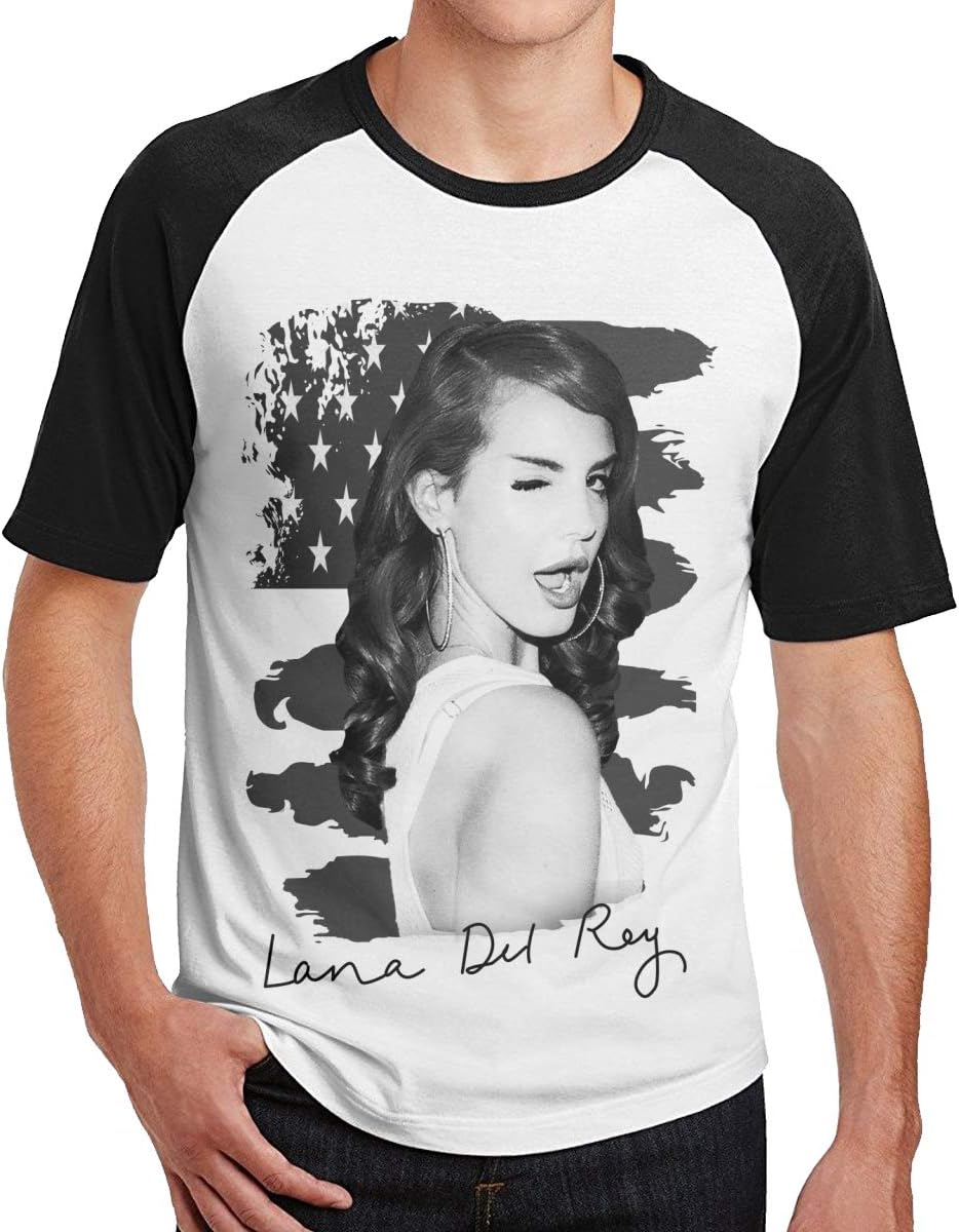 Lana-Del-Rey- Men's Short Sleeve Tee Fitness T Shirt Tees Contrast