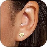 BLThing Heart Initial Earrings for Girls Kids Women - 18K Gold Filled Heart A-Z Initial Letter Earrings Teen Girls Gifts Trendy Stuff Birthday Gift for 5 6 7 8 9 10 Year Old Girl Gifts