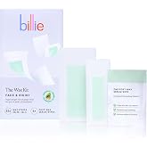 Billie Wax Kit - Face &amp; Bikini - 32 wax strips - 6 post-wax serum wipes | Soft wax strips for hair removal, Lasts up to 4 weeks, No heat, Made with avocado oil, Includes post-removal wipes, Vegan