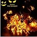 Halloween String Lights, YUNLIGHTS 13ft 30LEDs 3D Jack-O-Lantern Pumpkin Lights with Remote Control, 8 Modes Battery Operated Outdoor Halloween Lights, Warm White