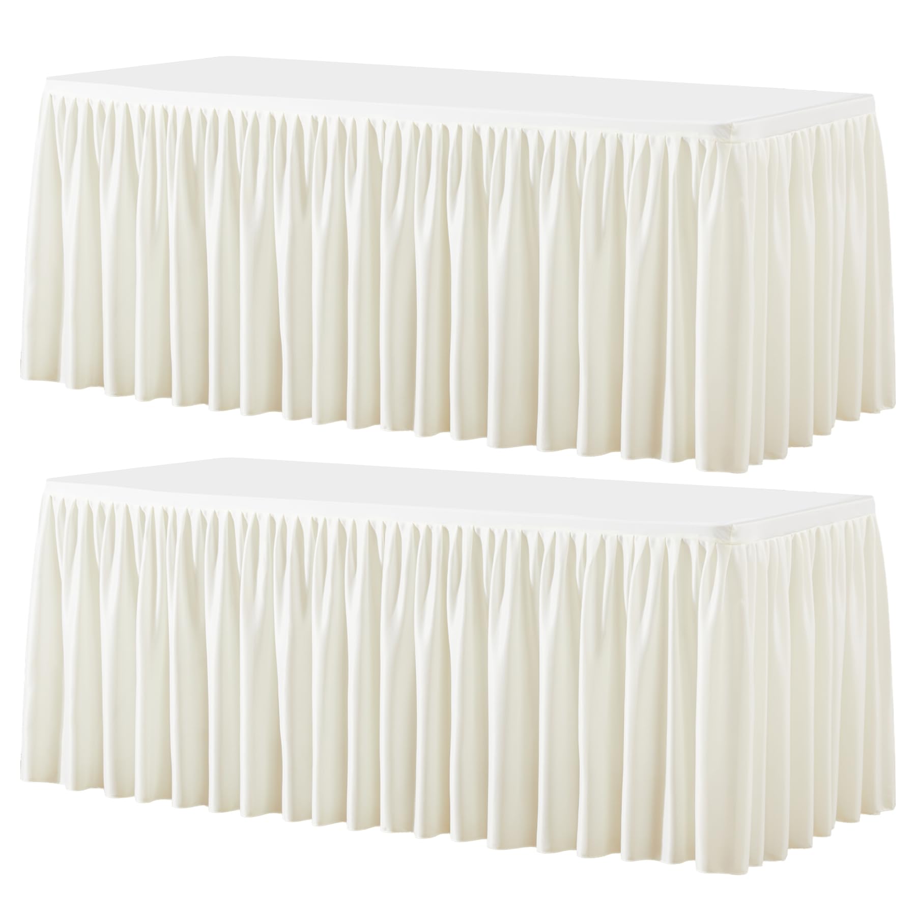 Photo 1 of *USED*
Wish Care 2 Pack Cream Rectangle Table Clothes for 4 Foot Tables, Polyester Fitted Tablecloths 4ft Stretch Table Cover for Wedding, Birthday, Parties, Trade Show, Craft Show