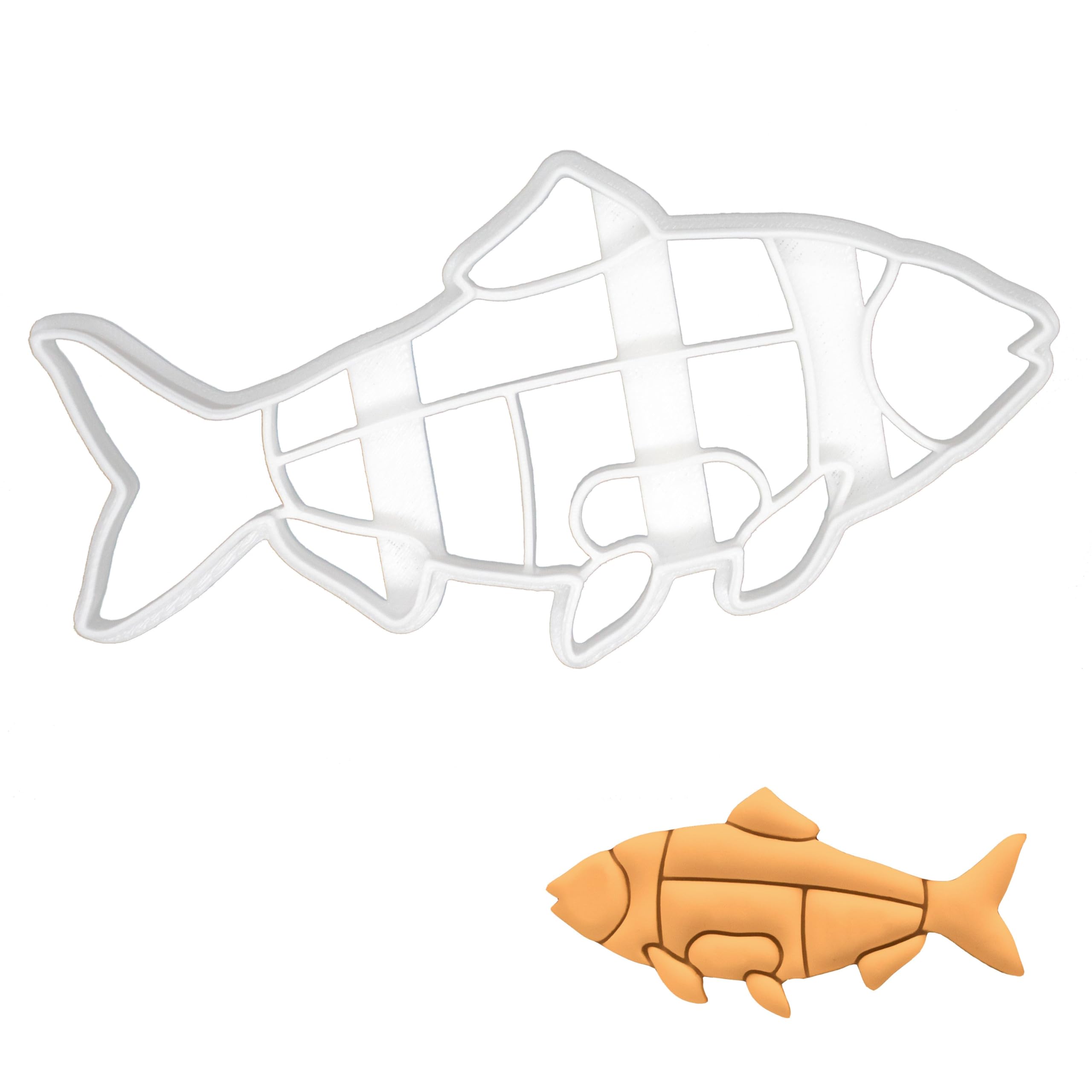 BAKERLOGY Fish Butcher Cut Cookie Cutter - Detailed Biscuit Cutter Design for Baking and Crafts, Ideal on Fondant, Dough, Clay
