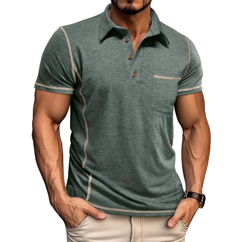 Men's Casual Polo Shirts Classic Short Sleeve