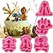 5-Pack Africa Animals Fondant Molds Set- MoldFun Zoo Themed Giraffe Rabbit Elephant Lion Monkey Silicone Mold for Kids Birthday Cake Topper Decorating