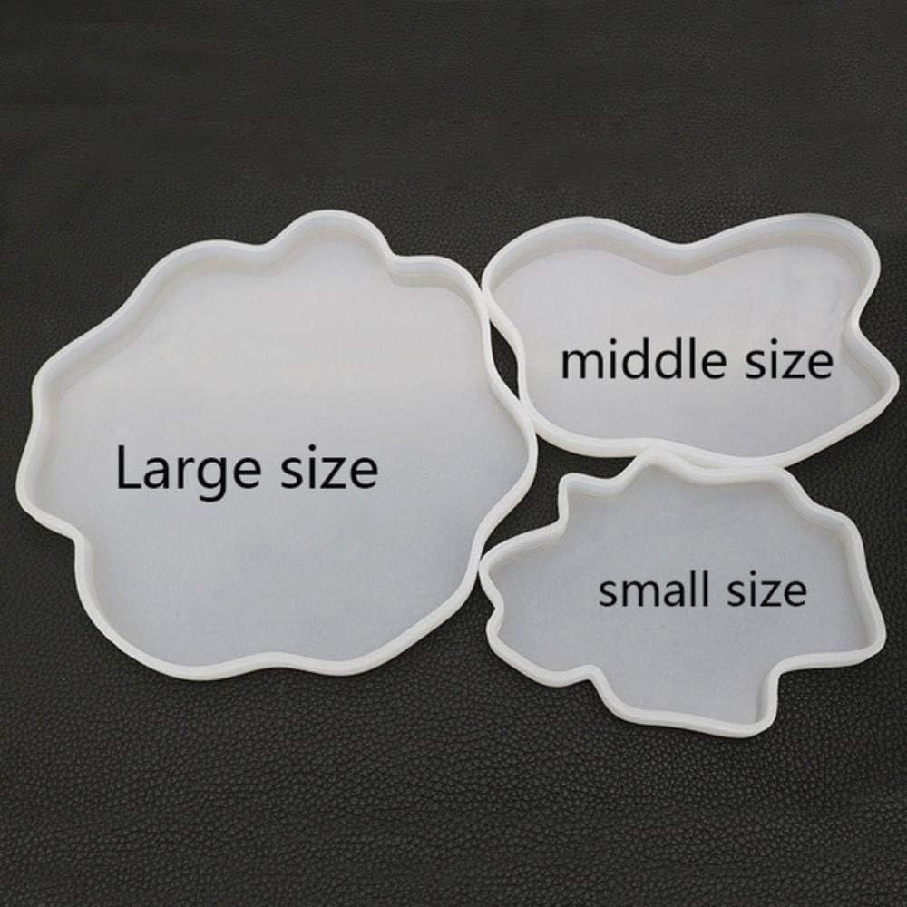 LASISZ Resin Coaster silicone mold diy Creative agate cutting ocean epoxy concrete decorative crafts coasters tray base mold,middle-single-mold