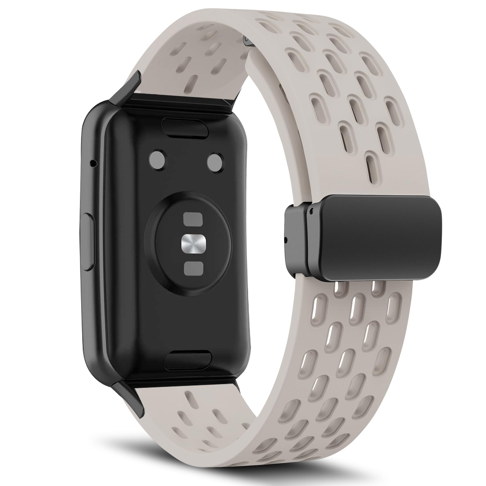 MaEiol Strap Compatible with Huawei Watch Fit Soft Breathable Magnetic Buckle Silicone Watch Bands Replacement Straps for Unisex - Starlight