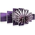 Startonight Huge Canvas Wall Art Abstract Purple Flower - Large Framed Set of 7 40" x 95"