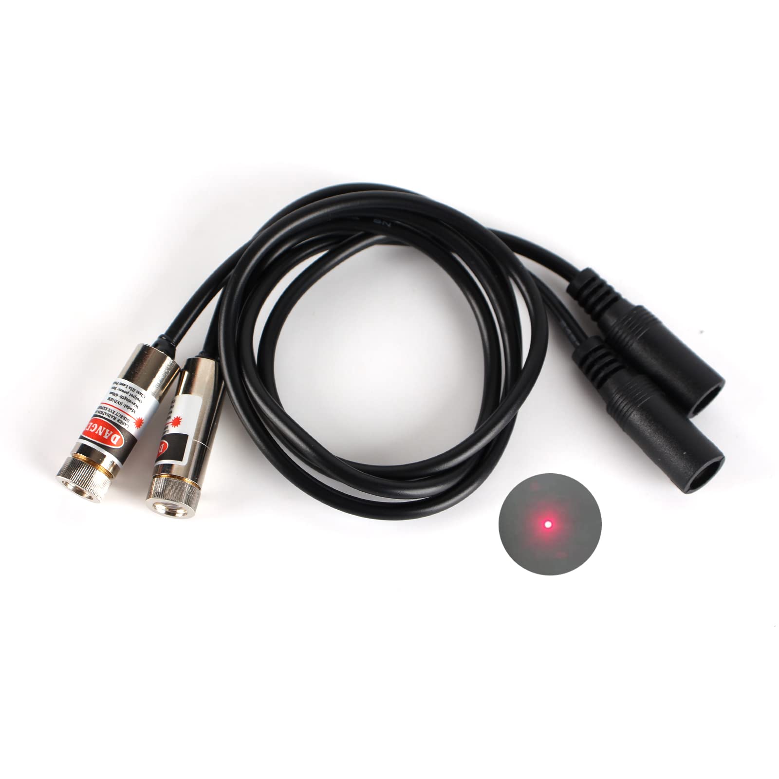 Red line Laser Module, Industrial Laser Module, Adjustable Focus, line Length 19.7″ DC Plug Diameter (point-2pack)