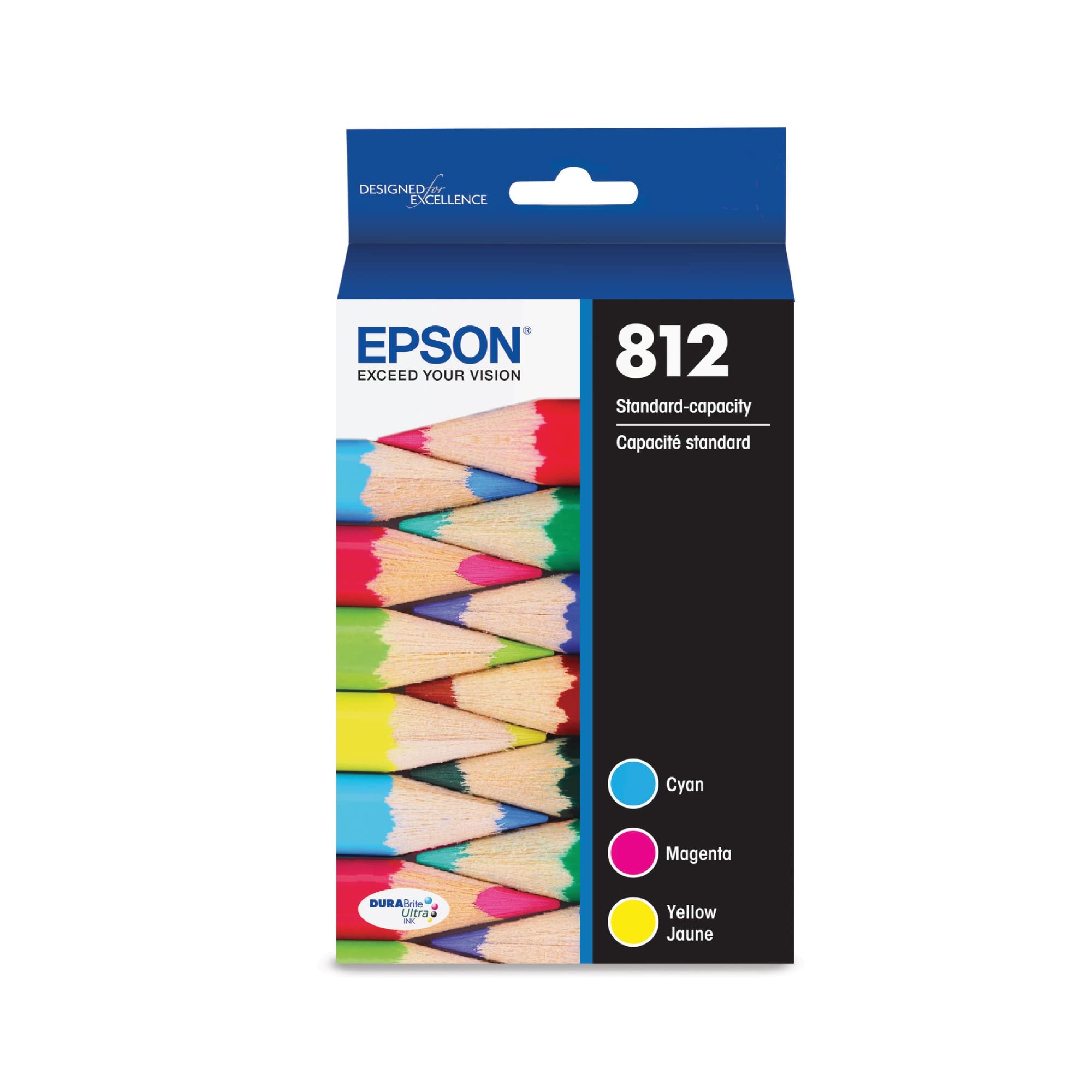 EPSON 812 DURABrite Ultra Ink Standard Capacity Color Combo Pack (T812520-S) Works with WorkForce Pro WF-7310, WF-7820, WF-7840, WorkForce EC-C7000