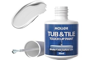 Mollor Tub and Tile Paint, Semi-Gloss White Touch Up Paint Pen for Scratches, Chips, Spots, Cracks on Bathtub, Porcelain, Enamel and Toilets,1.5 Fl Oz(White)