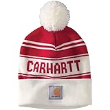 Carhartt Men's Knit pom Cuffed Logo Beanie