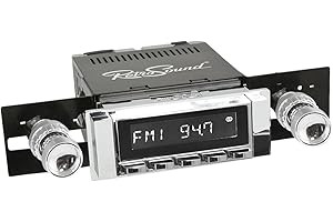 RETRO MANUFACTURING RetroSound HC-111-04-74 Hermosa Direct-Fit Radio for Classic Vehicles (Chrome Face and Buttons and Chrome Bezel)
