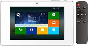 HELMER Bluetooth Amplifier in Wall, Home Stereo Audio System, 5 Inches Video Player with Touch Screen, White, BM207M