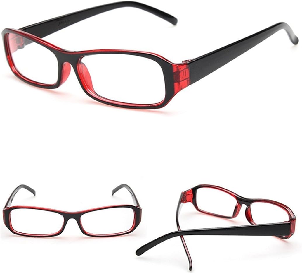 FancyG Vintage Inspired Classic Rectangle Glasses Frame Eyewear Clear Lens - Blue: Clothing
