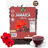 Green Royalty Jamaica (Hibiscus) 4 oz – 100% Natural Dried Hibiscus Flowers – Non-GMO, Gluten-Free, Caffeine-Free Herbal Infusion – Perfect for Hot or Iced Tea
