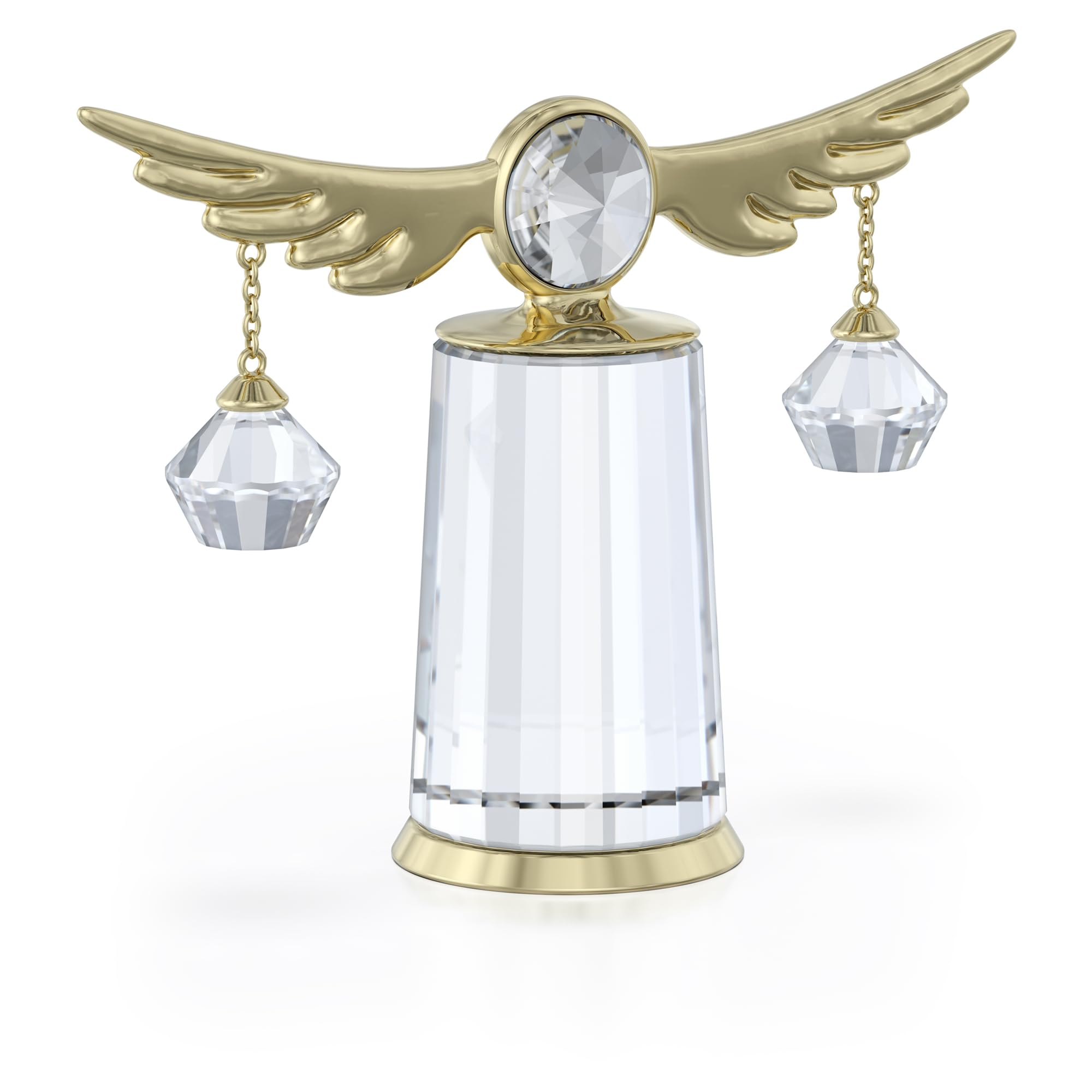 Swarovski Zodiac Libra Figurine, Clear Faceted Crystal and Engraved Gold-Tone Metal, Part of the Zodiac Collection