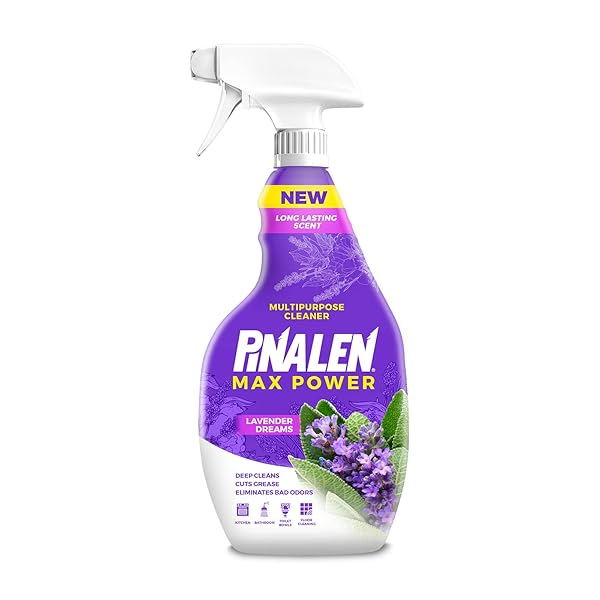 PINALEN MAX POWER MULTIPURPOSE CLEANING SPRAY – 22 FL OZ – LAVENDER DREAMS SCENT – ALL PURPOSE CLEANER FOR KITCHEN, BATHROOM, FLOORS & SURFACES