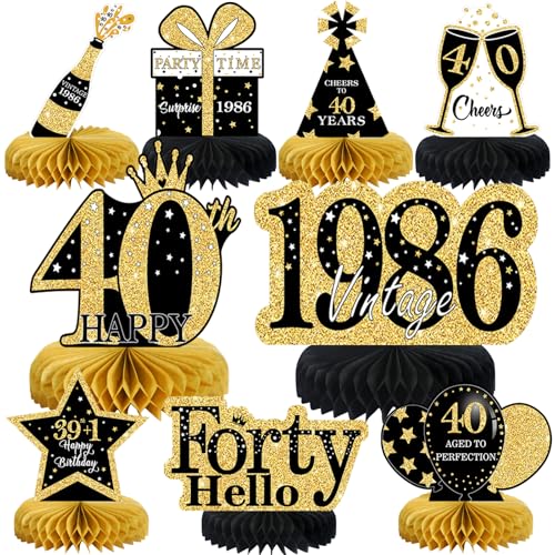 MOORAY 40th Birthday Decorations Honeycomb Centerpieces