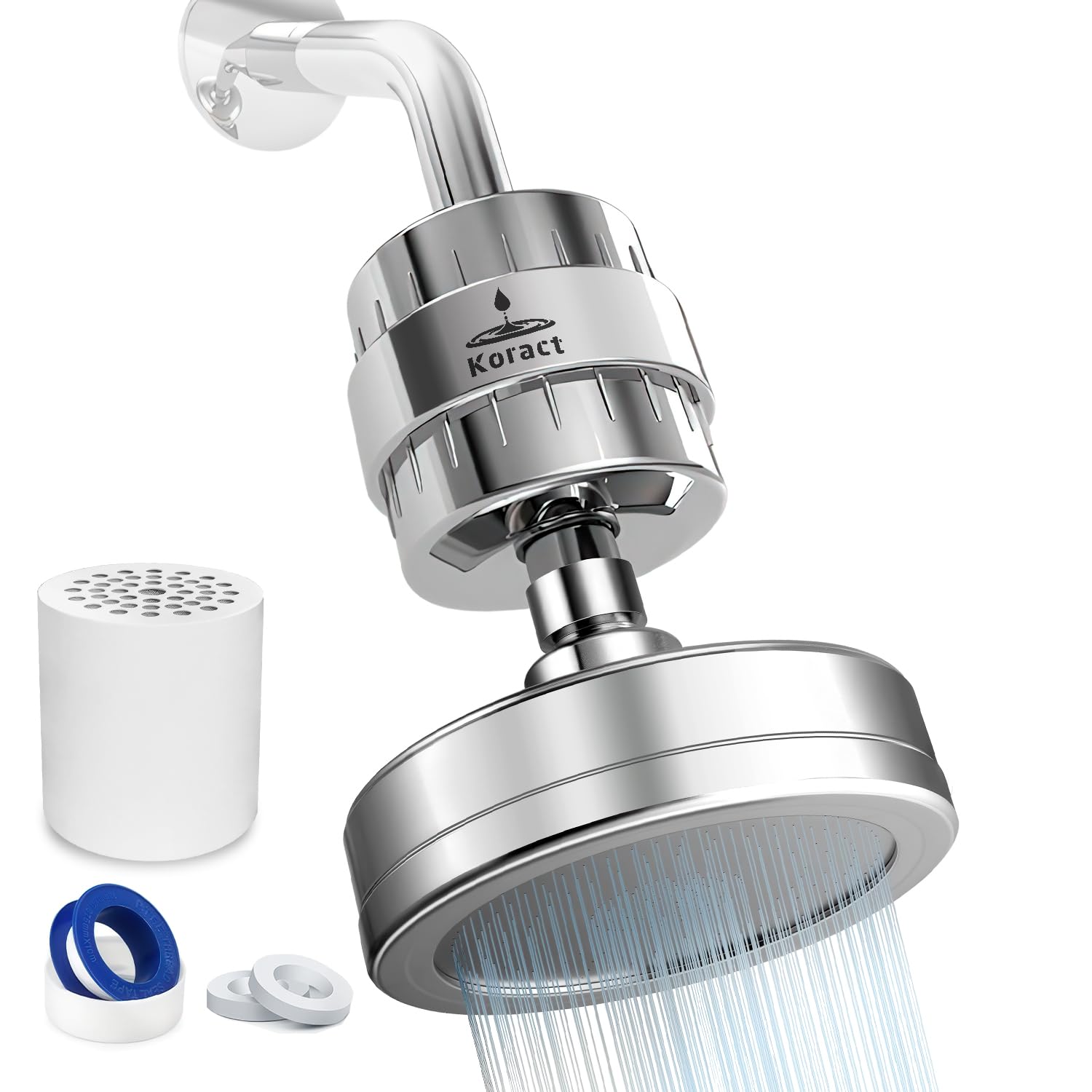Photo 1 of Koract Filtered Shower Head High Pressure 15+2 Stage Filtration for Hard Water Softener Shower Heads Removes Chlorine & Harmful Substances - Vitamin C and E Infused Filter Showerhead for Skin Hair