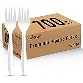 700 Count Disposable Plastic Forks White Plastic Silverware Forks Bulk - Heat Resistant & BPA Free, Solid and Durable for Party Restaurant
