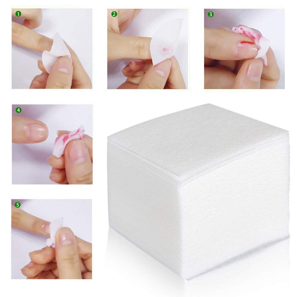 BTYMS 620 Pcs Lint Free Nail Wipes Nail Art Gel Polish Remover Cotton Pads: Beauty