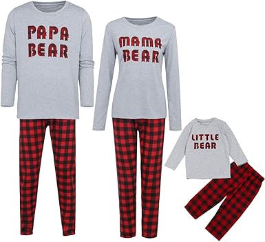 baby bear plaid pajamas