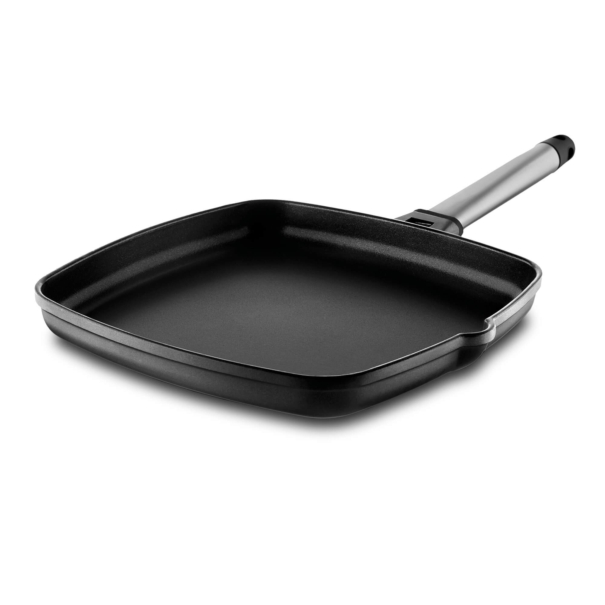Castey Flat Frying Pan with Removable Steel Handle, 22 x 22 cm