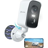 COCOCAM 4G Portable Magnetic Cellular Security Camera Wireless | 2K Indoor/Outdoor Camera for RV/Camping, 300&deg;Pan,10000Ahm Battery, PIR&amp;AI Human Detection,IP66, Built-in SIM Card (NO WIFI)