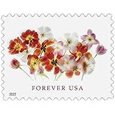 Tulips 2022 Forever First Class Briefmarken, Blumen, Garten, Liebe, Postal, (1 Blatt, 20 Briefmarken)
