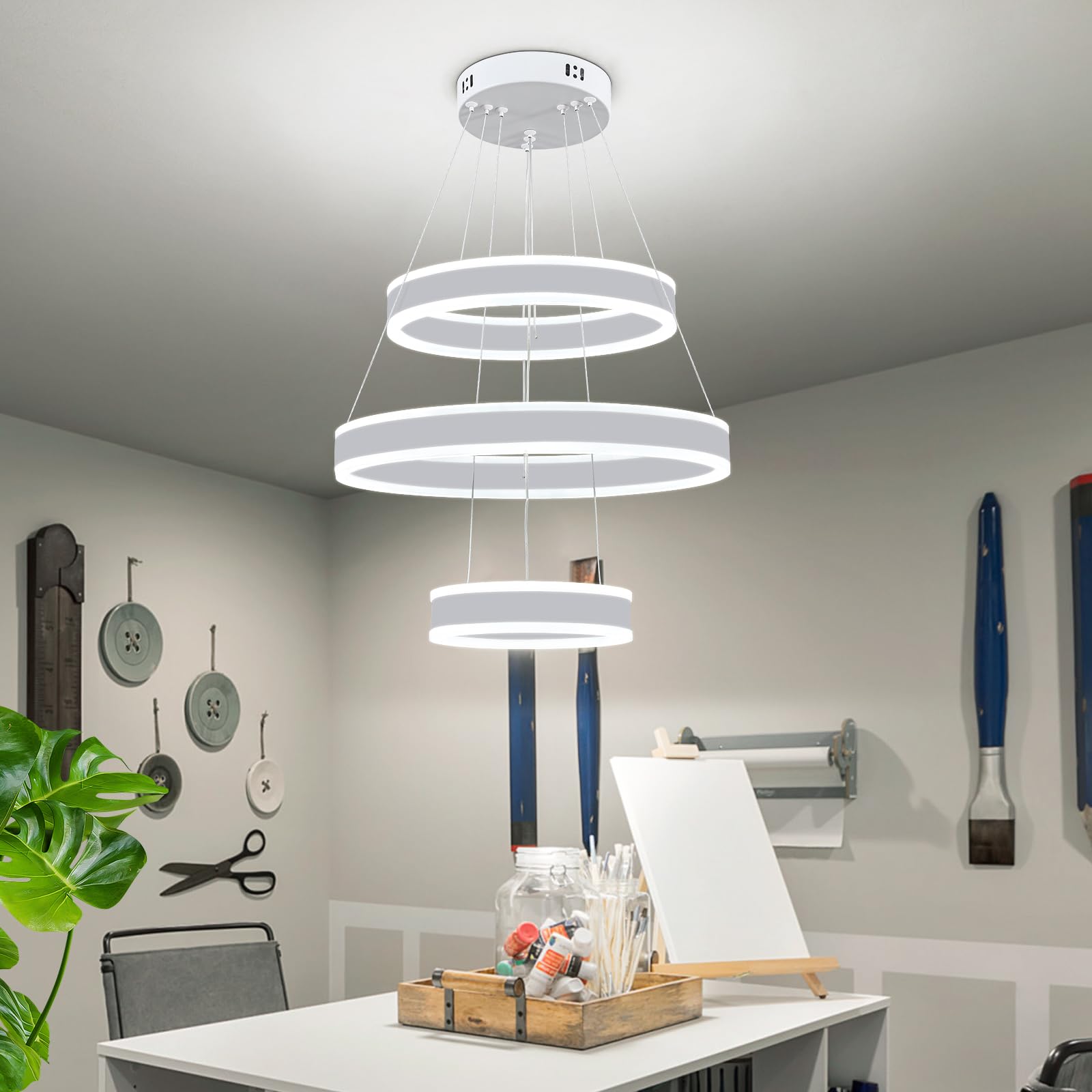 O'NEELDY Modern LED Chandeliers Adjustable Hanging